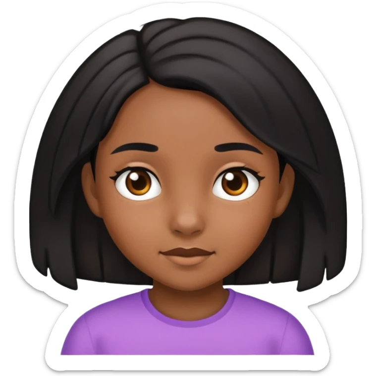10 year old girl with brown skin and black hair sticker