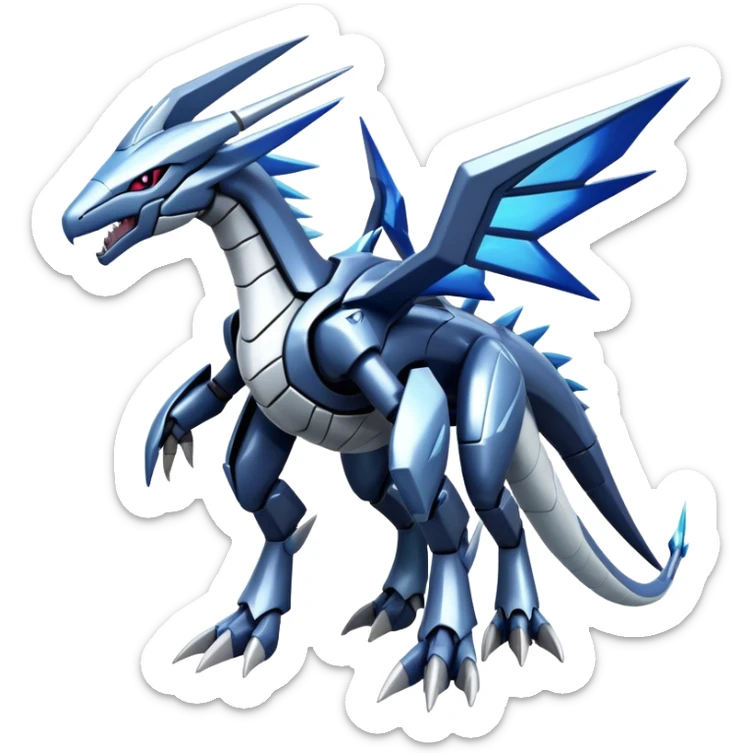  Cool Edgy Shiny Futuristic Ethereal Legendary Dialga-Digimon-Palkia-hybrid full body sticker