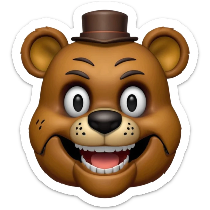The head of Freddy Fazbear of five nights at Freddy sticker