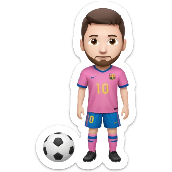 create an emoji of a pink football shirt that has MESSI 10 written on the back of it sticker