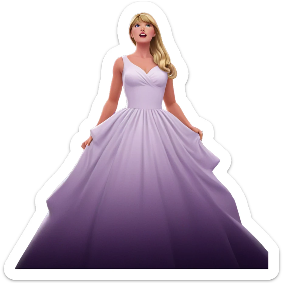 blonde girl in white dress sticker