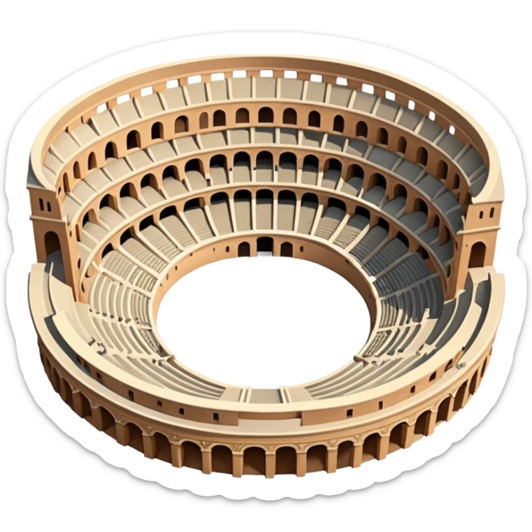 An emoji of the ancient Roman Colosseum. It is shown as a massive oval amphitheater with arched entrances and tiered seating.

 sticker