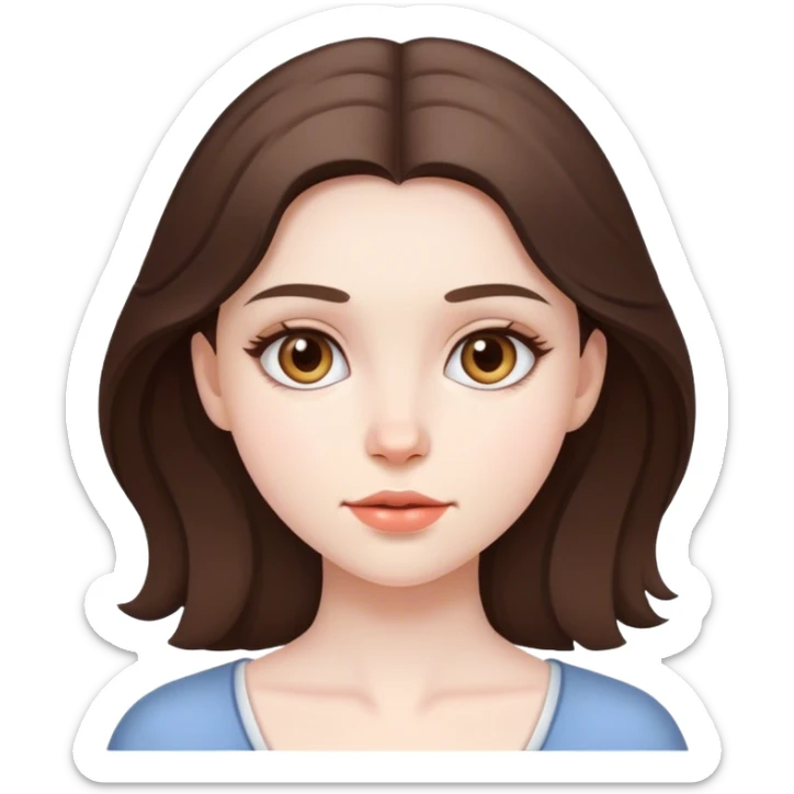 beautiful pale brunette girl sticker