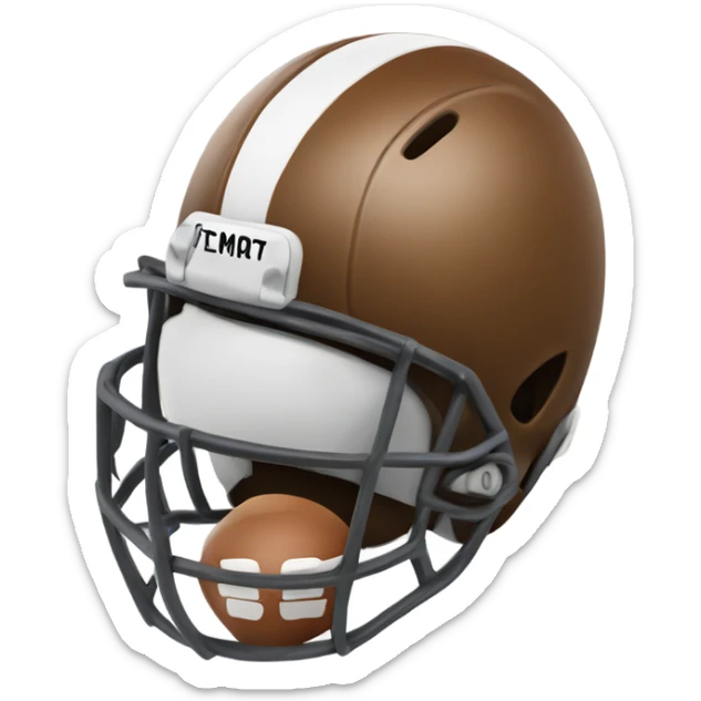 Emoji with a mad face wearing a football helmet sticker