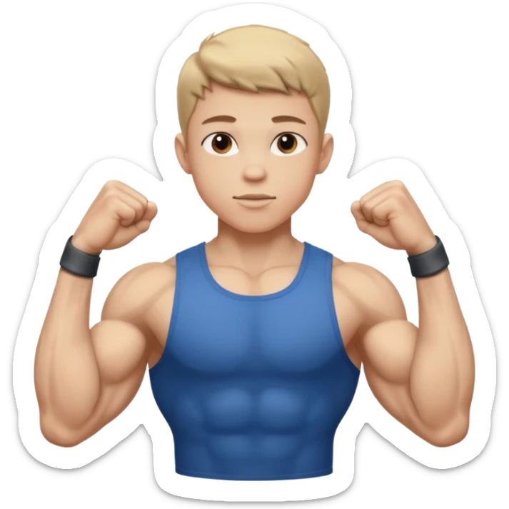 muscular teen boy with veiny hands arms and biceps sticker