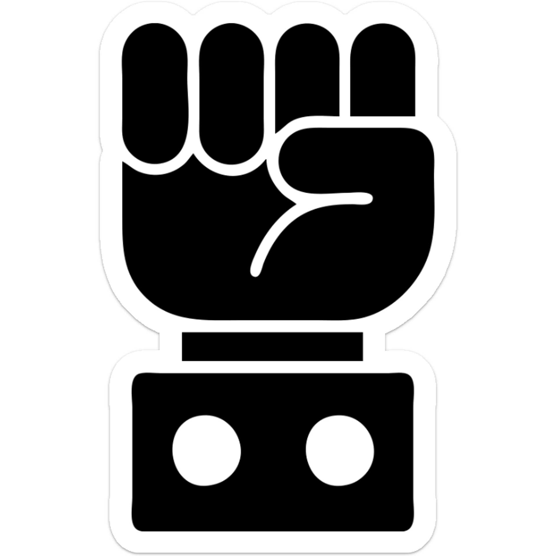 color icon of a robot fist, clean and simple, filled style sticker