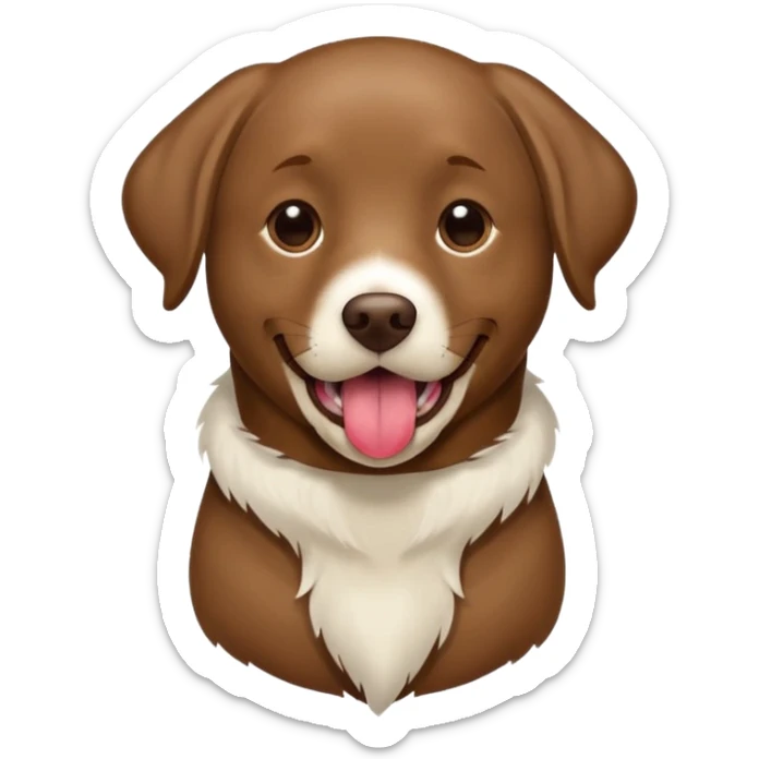 a brown Labrador with his tounge out, his chest is a little white furs  sticker