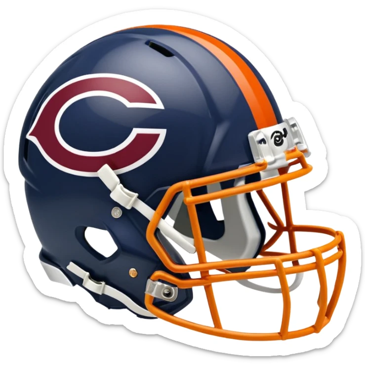 The Washington commanders football helmet and the Chicago Bears football helmet facing each other sticker