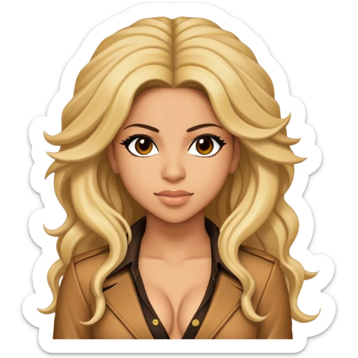 Cinematic Realistic portrait of Shakira, shown as a dynamic pop icon with expressive features and detailed modern attire, illuminated by vibrant, energetic lighting that highlights her global influence sticker