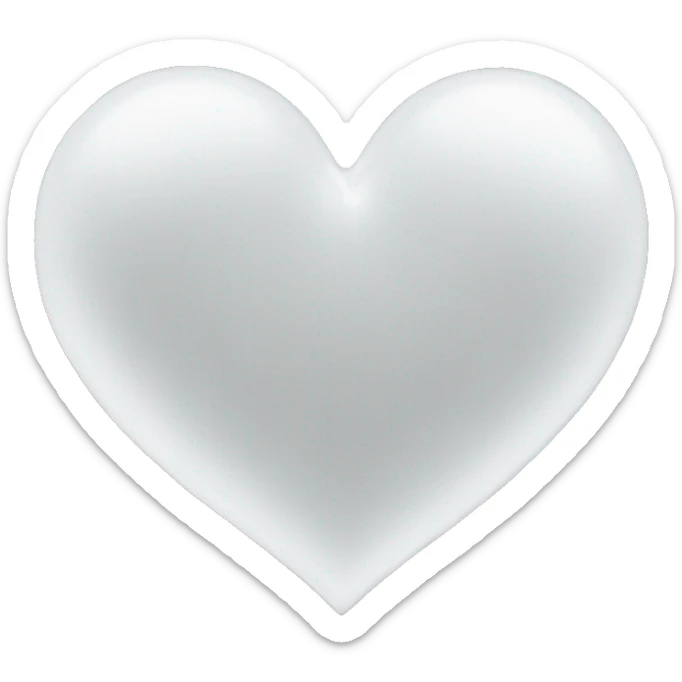 White heart  sticker