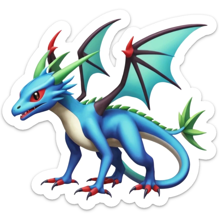 Shiny Noivern-Salandit-Latios-Flygon-Fakémon-hybrid-creature (full body)  sticker