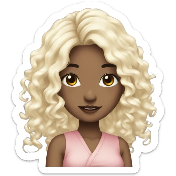 Beautiful girl,Black hair,curls，long hair,Black eyes,Chinese sticker