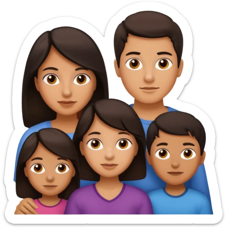 Latin mom with 3 kids. 15 year old girl. 13 year old boy and a 3 year old girl. sticker