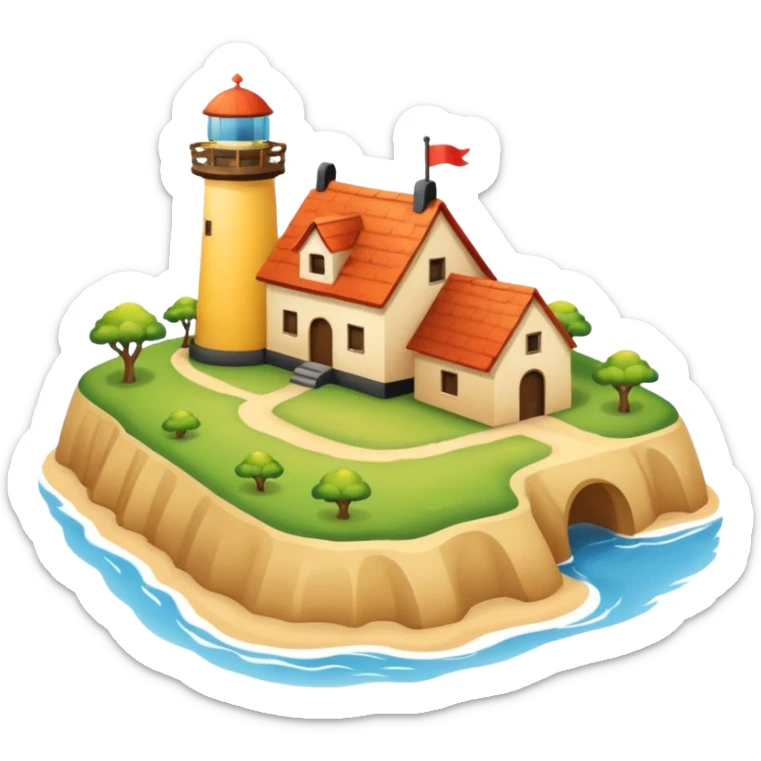 Mach mir einen einfachen Emoji von der Insel Sylt, wie wenn man sie von oben sehen würde auf einer Landkarte  sticker