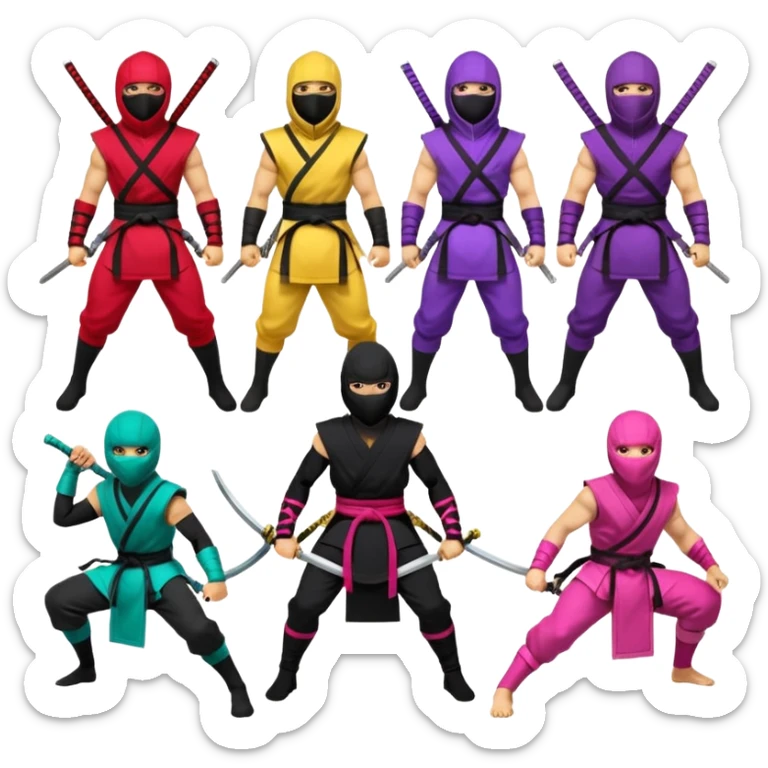 segun los signos zodiacal por favor crea 12 con el emoji del ninja sticker