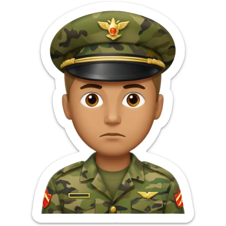 I want an emoji for a male filipino special action force officer camouflage uniform sticker