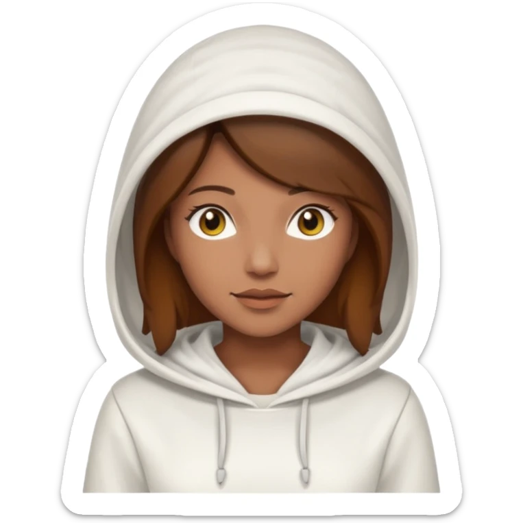 female bee keepers with brown hair, white outfit, white hood, brown skin sticker
