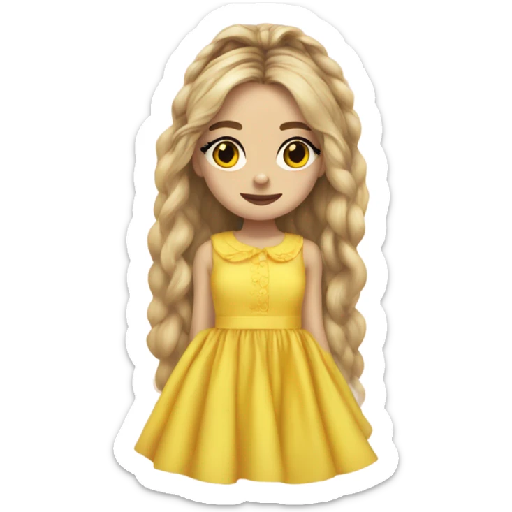 sabrina carpenter in yellow baby doll dress sticker
