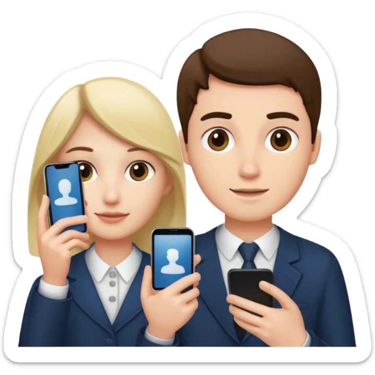 pink video call between one person holding the phone with a person on the phone screen sticker