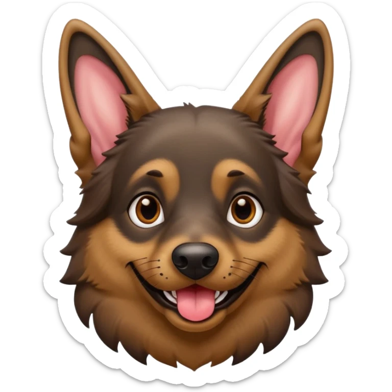 cartoon style dark German Shepherd dog with longer tongue hanging out  sticker