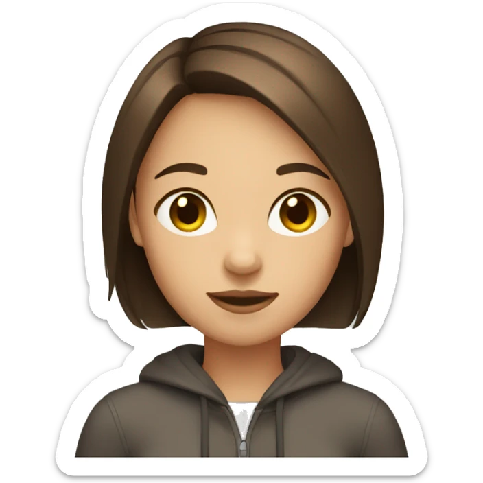 Girl with short straight brown hair sticker