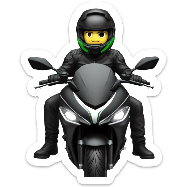 Un homme avec un casque sur une Kawasaki Z800 noir sticker