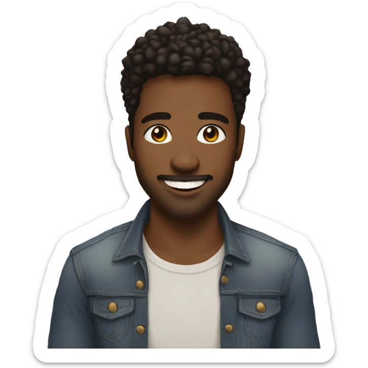Portrait, American Male, Gay, Feminine 23	Black	Handsome features, soulful brown eyes, infectious smile	Aspiring musician sticker