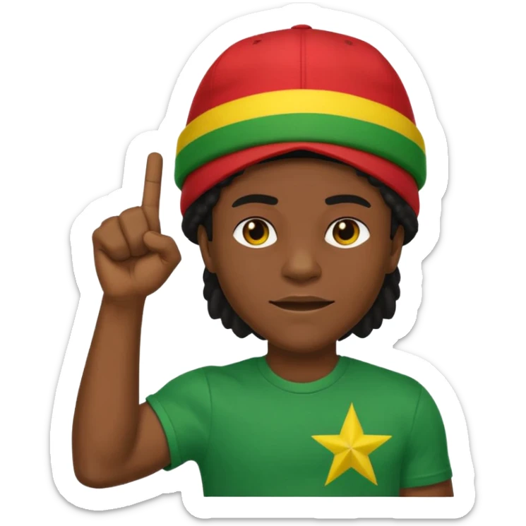 Emoji sticker of reggae vibes and frequency that says Big Up Anthony B! in bold reggae font 💥🔥✊🏾 sticker