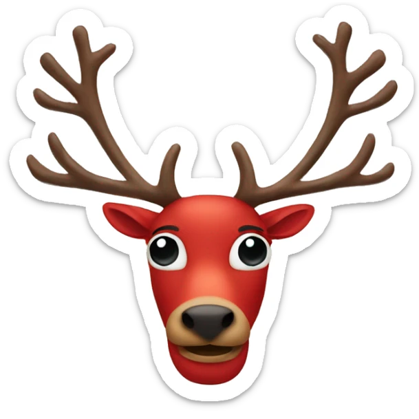 Red reindeer  sticker