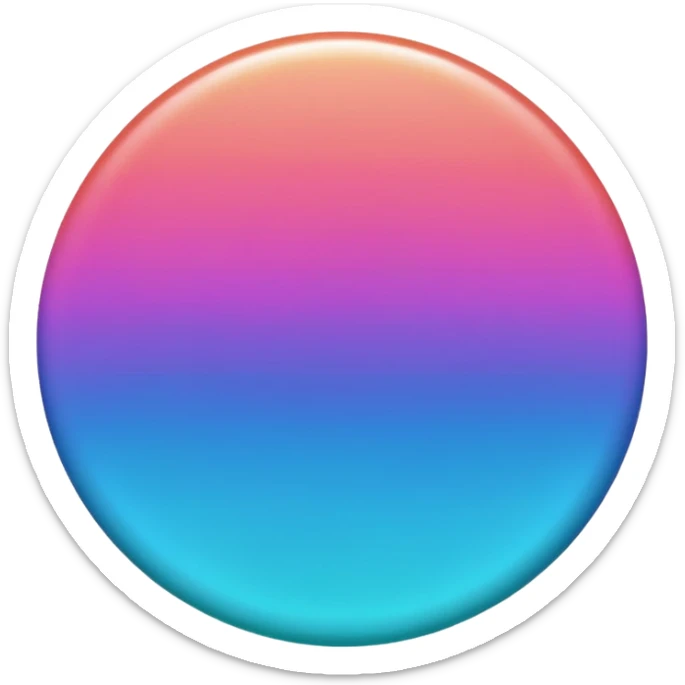 Credit coin in gradient of turquoise, blue, pink, purple, and coral as the main surface 3d sticker