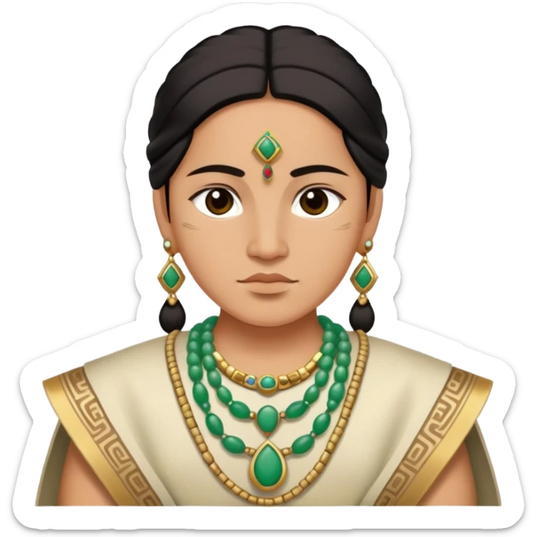Toltec person with traditional clothing and jade jewelry sticker
