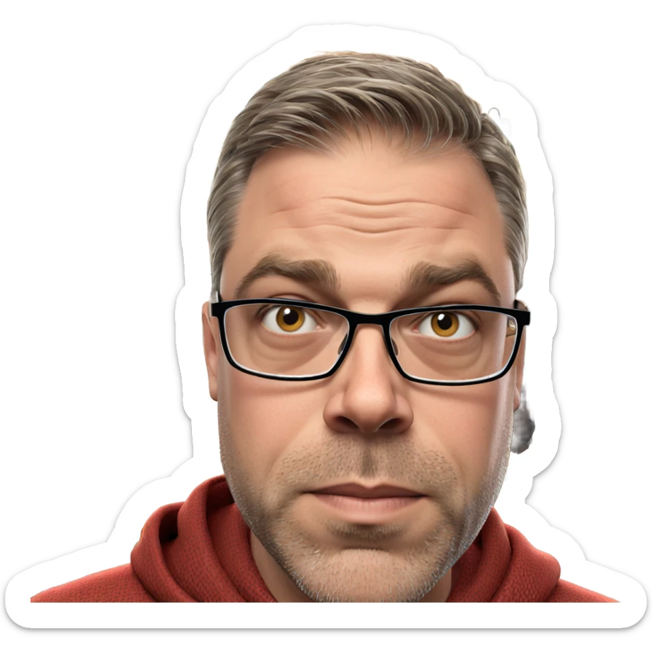 male reader in cozy setting sticker