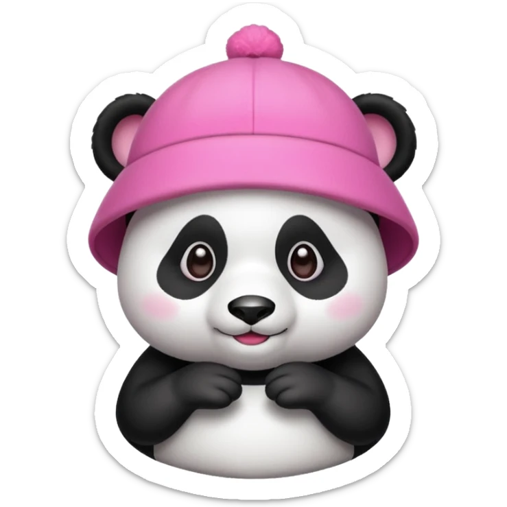 Panda avec un chapeau rose
 sticker