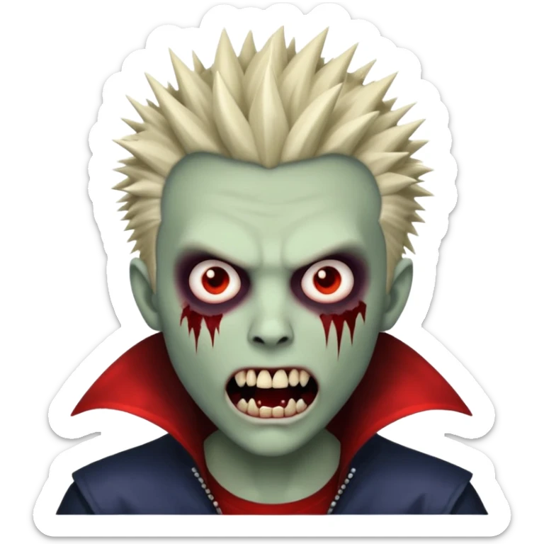 male teen with spiky hair zombie vampire sticker