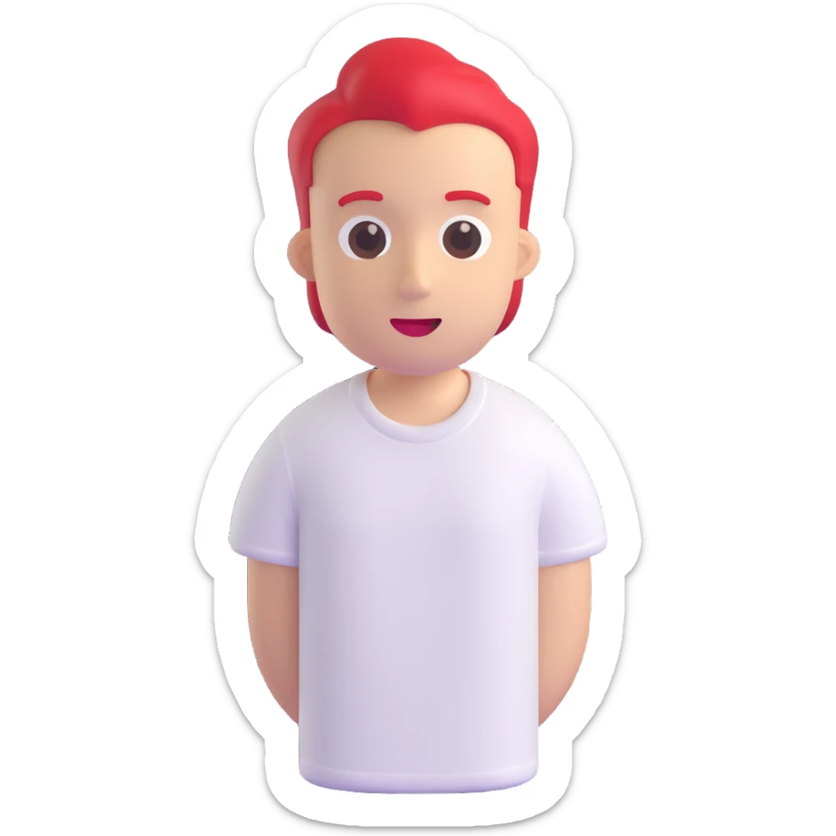 Show only the t-shirt, no arms, no body, no head, keep the 3D emoji style, no background. sticker