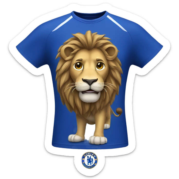 lion with Chelsea football club shirt sticker