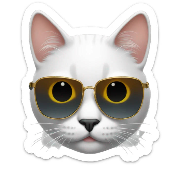 Cat with sunglasses sticker
