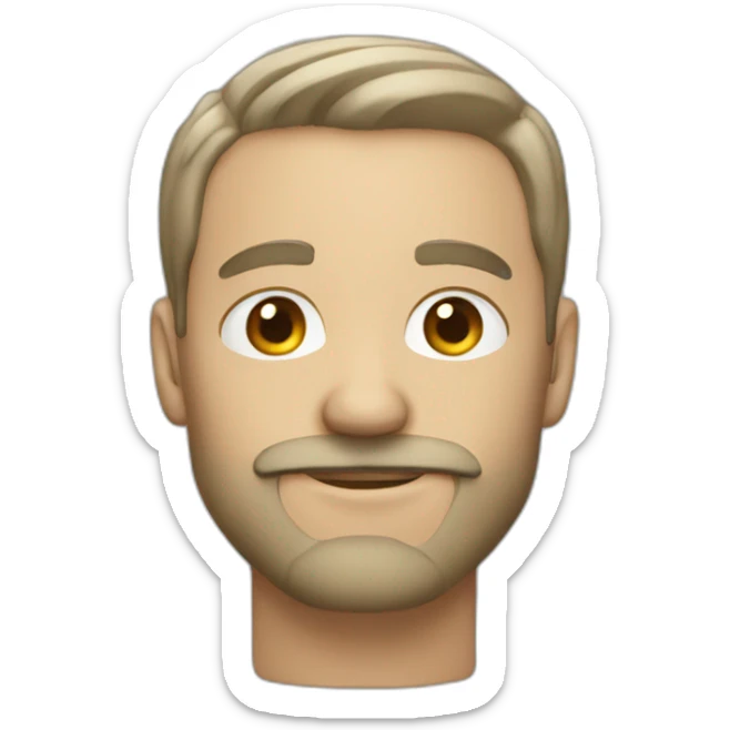 white man with facial hair and fade sticker