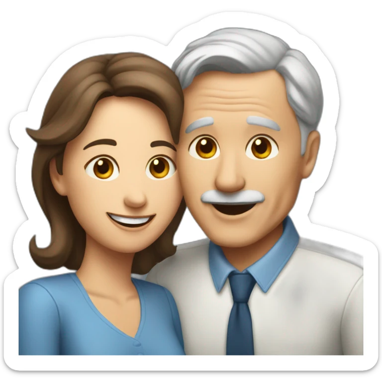 44 old man with brown hair congratulating his wife on the 19th sticker