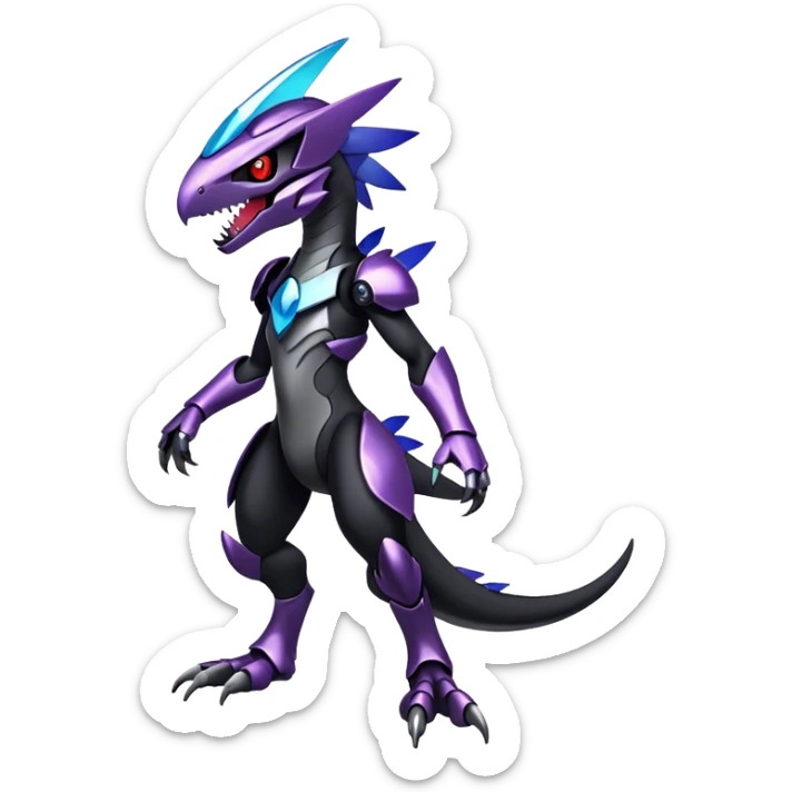 Shiny Dark Nebula Futuristic Fakemon-Pokemon-Digimon-Spectrobes-Raptor-fusion, full body sticker