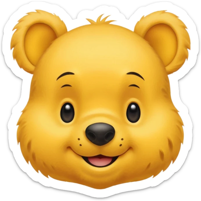make a cute winee the pooh emoji only one pair of eye brows and only the face no body and no shirt and no being naked sticker