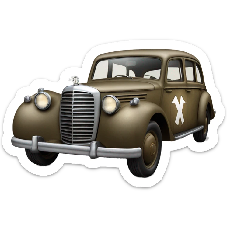 Wonder Woman’s Invisible 1943 WW2 Mercedes German Staff Officer’s 4-door Car Repurposed for U.S. Mail delivery  sticker