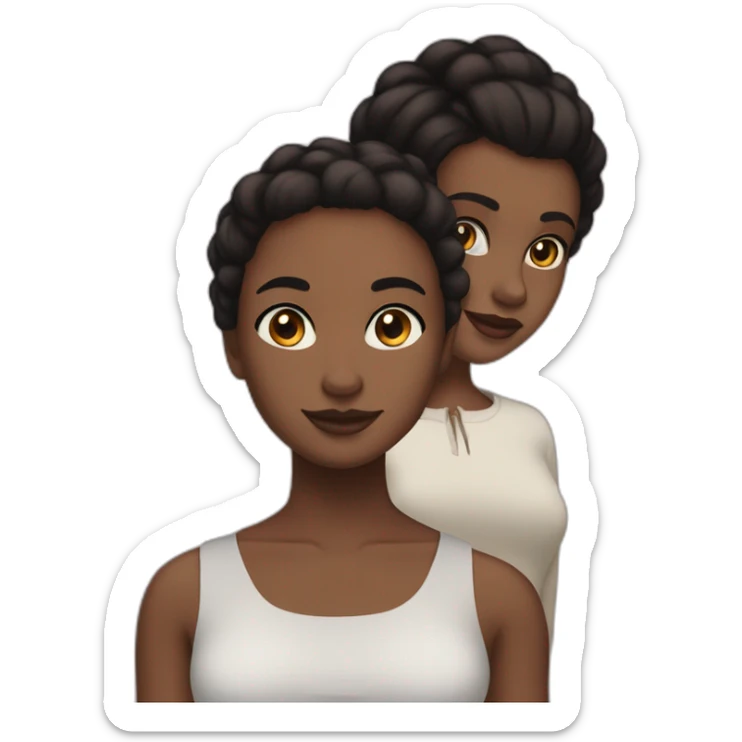 Wenthworth miller and a black girl brown eyes and sblack hair in a bun sticker