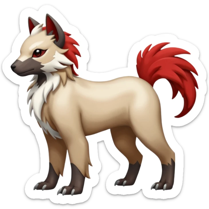 Shiny Brown Golden Bronze Red Black Grey White Beige Linoone-Absol-Trico-Hybrid (Full body) sticker