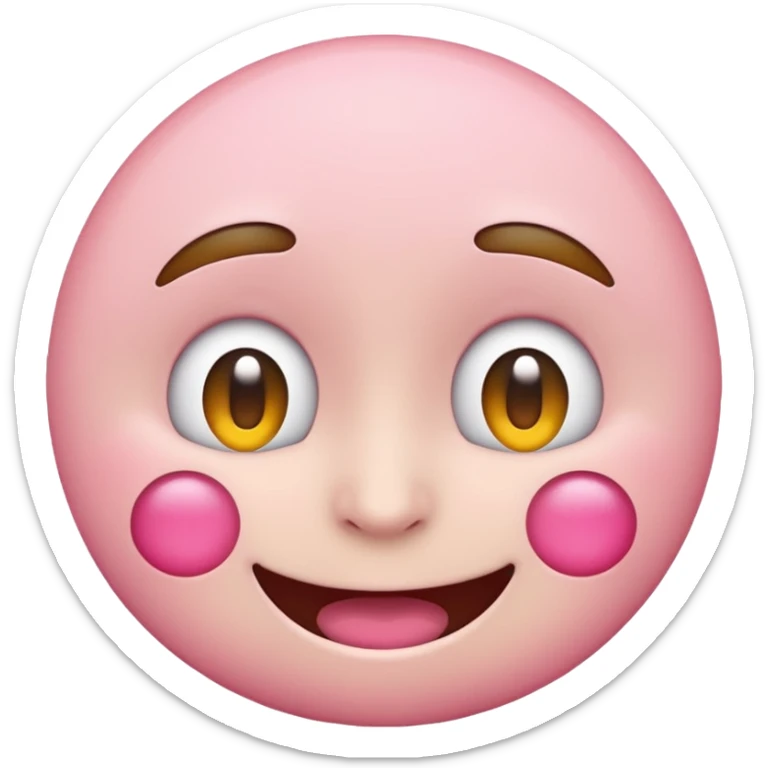 một emoji cảm xúc hạnh phúc, chỉ gồm 2 mắt trắng, má hồng sticker