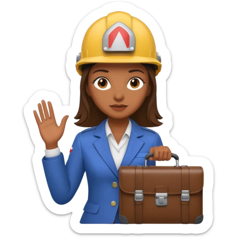 podrias hacer un emoji que represente a una mujer que trabaja de siso (seguridad y salud en el trabajo) sticker