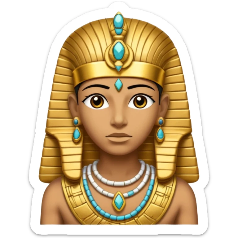 Mummy Pharaoh: Bandaged body with golden headdress and jeweled amulet.
 sticker