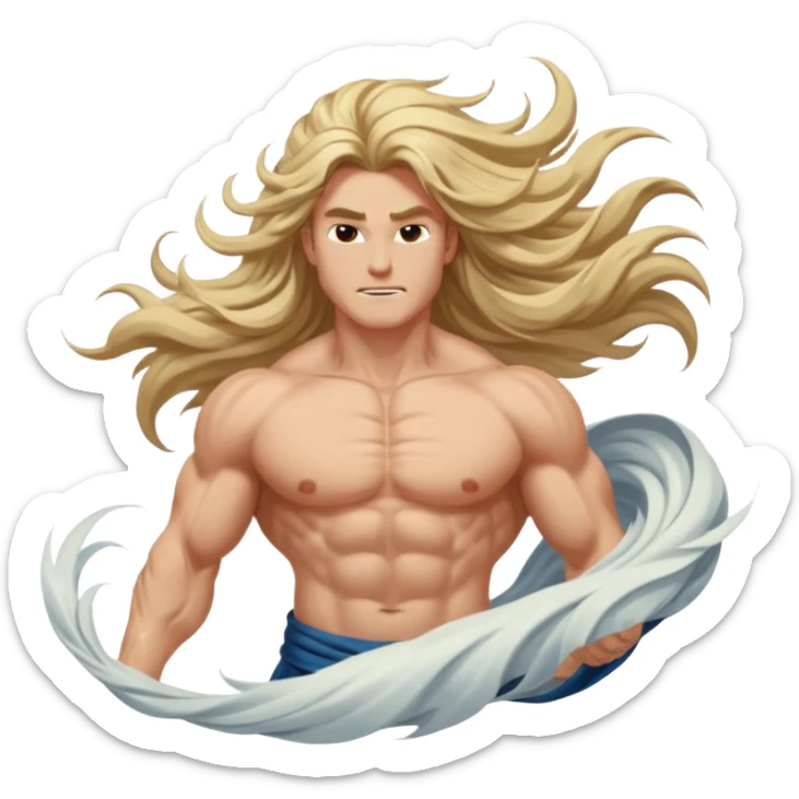 God of wind give me wind  across his body  give me more than half body  sticker