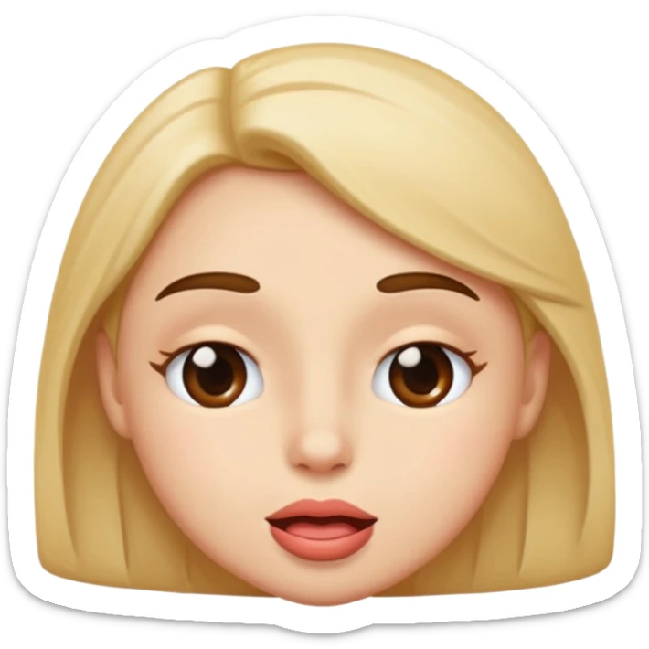 the literal kissing emoji whilst twinking but just wothout rhe heart: twinking amoji while kissing  sticker