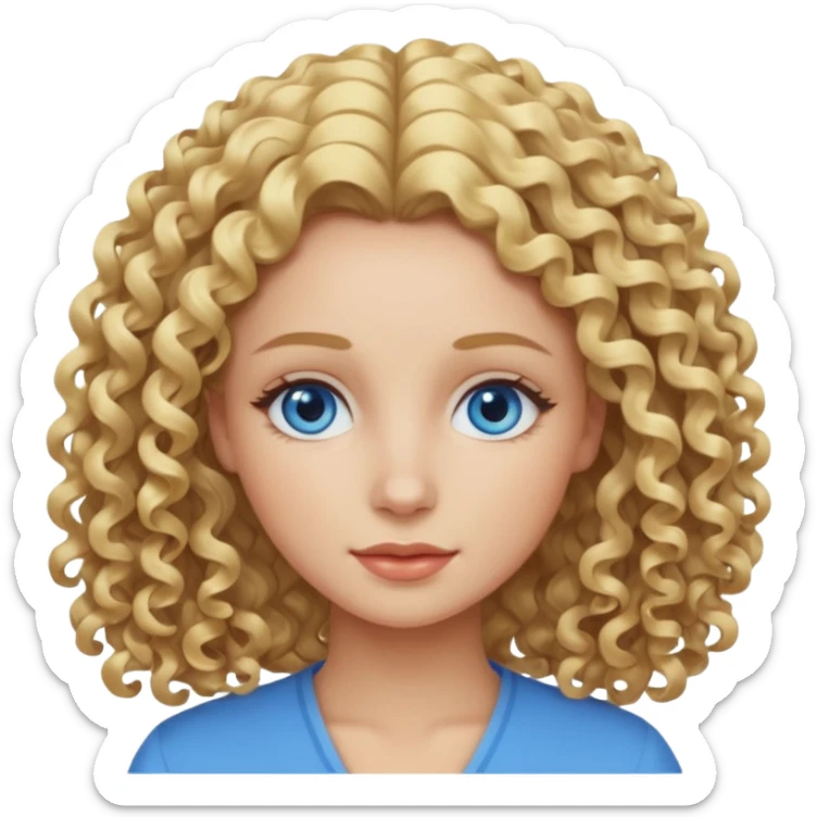 women with curly blonde hair sticker